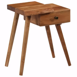 vidaXL Solid Acacia Wood Bedside Table 45x32x55cm Bedroom Nightstand Cabinet