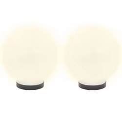 vidaXL 2x LED Bowl Lamps Spherical 20cm PMMA Outdoor Garden Lighting Decor