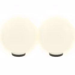 vidaXL 2x LED Bowl Lamps Spherical 30cm PMMA Outdoor Garden Lighting Fixture