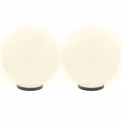 vidaXL 2x LED Bowl Lamps Spherical 40cm PMMA Outdoor Garden Lighting Fixture
