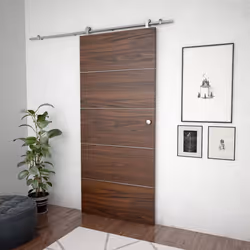 vidaXL Sliding Door Hardware Kit 183cm Stainless Steel Silver Home Barn Gate
