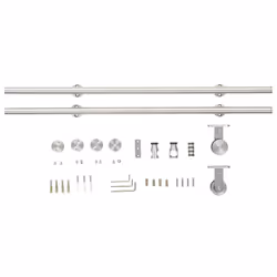 vidaXL Sliding Door Hardware Kit 183cm Stainless Steel Silver Home Barn Gate