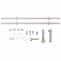 vidaXL Sliding Door Hardware Kit 183cm Stainless Steel Silver Home Barn Gate