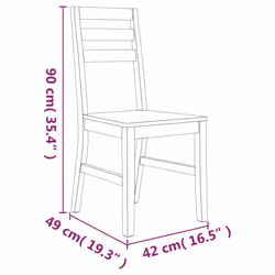 vidaXL 2x Solid Wood Acacia Dining Chairs Home Kitchen Dinner Furniture Seat - Additional view 6