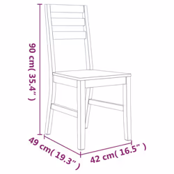 vidaXL 2x Solid Wood Acacia Dining Chairs Home Kitchen Dinner Furniture Seat - Additional view 9