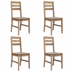 vidaXL 4x Solid Wood Acacia Dining Chairs Home Kitchen Dinner Furniture Seat - Additional view 8
