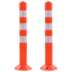 vidaXL 2x Traffic Control Bollards  Plastic 75cm Road Parking Barrier Posts