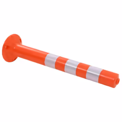 vidaXL 2x Traffic Control Bollards  Plastic 75cm Road Parking Barrier Posts