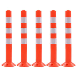 vidaXL 5x Traffic Control Bollards Plastic 75cm Road Parking Barrier Posts