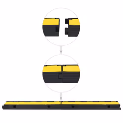 vidaXL Cable Protector Ramp 1 Channel Rubber 100cm Conduit Wire Road Cover
