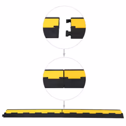 vidaXL Cable Protector Ramp 2 Channels Rubber 101.5cm Conduit Wire Road Cover