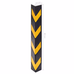 vidaXL 10x Reflective Corner Guards Rubber 80cm Protector Safety Wall Guard - Additional view 4