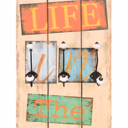 vidaXL Wall-mounted Coat Rack with 6 Hooks 120x40cm LIVE LIFE Hanger Holder - Additional view 3