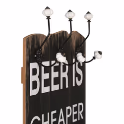 vidaXL Wall-mounted Coat Rack with 6 Hooks 120x40cm Peg Board Hanger Holder - Additional view 2