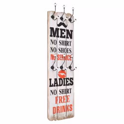 vidaXL Wall-mounted Coat Rack with 6 Hooks 120x40cm MEN LADIES Hanger Holder