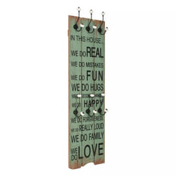 vidaXL Wall-mounted Coat Rack with 6 Hooks 120x40cm HAPPY LOVE Hanger Holder