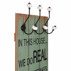 vidaXL Wall-mounted Coat Rack with 6 Hooks 120x40cm HAPPY LOVE Hanger Holder - Additional view 2