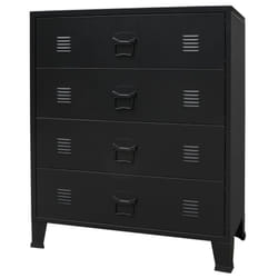 vidaXL Chest of Drawers Metal Industrial Style 78x40x93cm Black Cabinet Unit
