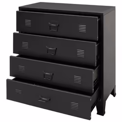 vidaXL Chest of Drawers Metal Industrial Style 78x40x93cm Black Cabinet Unit