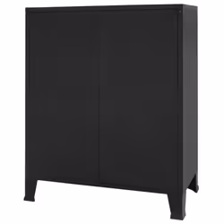 vidaXL Chest of Drawers Metal Industrial Style 78x40x93cm Black Cabinet Unit