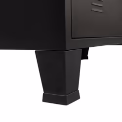 vidaXL Chest of Drawers Metal Industrial Style 78x40x93cm Black Cabinet Unit - Additional view 7