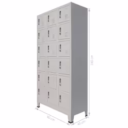 vidaXL Locker Cabinet with 18 Compartments Metal Home Indoor Storage Organiser - Additional view 5