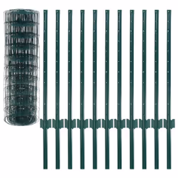 vidaXL Euro Fence Set 20x0.8m Steel Green Outdoor Garden Patio Wire Mesh Panel
