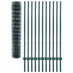 vidaXL Euro Fence Set 20x1.5m Steel Green Outdoor Garden Patio Wire Mesh Panel