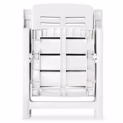 vidaXL 2x Reclining Garden Chairs 60x61x108cm Plastic White Foldable Seat - Additional view 5