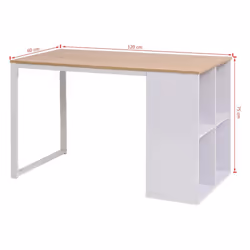 vidaXL Writing Desk Oak and White Home Office Computer Study Table Furniture - Additional view 6