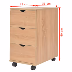 vidaXL Drawer Unit Oak Home Storage Cabinet Organiser Nightstand Furniture - Additional view 5