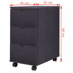 vidaXL Drawer Unit Black Home Storage Cabinet Organiser Nightstand Furniture - Additional view 5