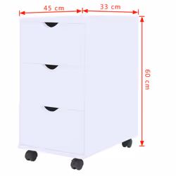 vidaXL Drawer Unit White Home Storage Cabinet Organiser Nightstand Furniture