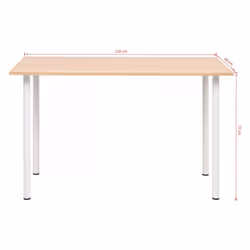 vidaXL Dining Table Oak and White Home Indoor Kitchen Dinner Desk Furniture - Additional view 4