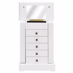 vidaXL Jewellry Case with Mirror MDF 25x13.5x34cm Holder Cabinet Storage Box - Additional view 5