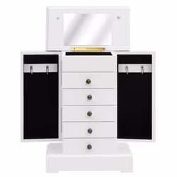vidaXL Jewellry Case with Mirror MDF 25x13.5x34cm Holder Cabinet Storage Box - Additional view 6