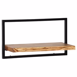 vidaXL Solid Acacia Wood and Steel Wall Shelf Set 5 Piece Ledges Display Unit - Additional view 4
