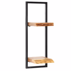 vidaXL Solid Acacia Wood and Steel Wall Shelf Set 5 Piece Ledges Display Unit - Additional view 5