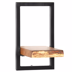vidaXL Solid Acacia Wood and Steel Wall Shelf Set 5 Piece Ledges Display Unit - Additional view 6