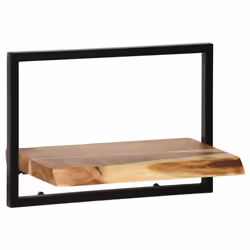 vidaXL Solid Acacia Wood and Steel Wall Shelf Set 5 Piece Ledges Display Unit - Additional view 7