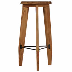 vidaXL 2x Solid Acacia Wood Bar Stools Triangular Kitchen Dining Chair Seat