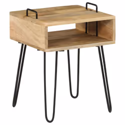 vidaXL Solid Mango Wood Bedside Table 40x34x47cm Bedroom Nightstand Furniture - Additional view 6