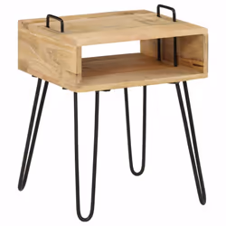 vidaXL Solid Mango Wood Bedside Table 40x34x47cm Bedroom Nightstand Furniture - Additional view 7
