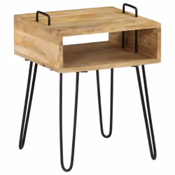 vidaXL Solid Mango Wood Bedside Table 40x34x47cm Bedroom Nightstand Furniture - Additional view 8