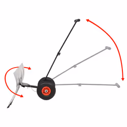 vidaXL Manual Snowplough with Wheels 100x44cm Lawn Snow Blower Shovel Removal