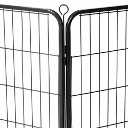 vidaXL Dog Playpen 8 Panels Steel 60x80cm Black Enclosure Run Cage Kennel - Additional view 7