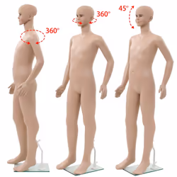 vidaXL Full Body Child Mannequin with Glass Base Beige 140cm Display Dummy