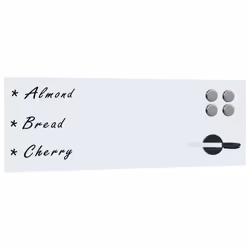 vidaXL Wall Mounted Magnetic Board Tempered Glass Dry Erase Writing Board - white, 60 x 20 cm