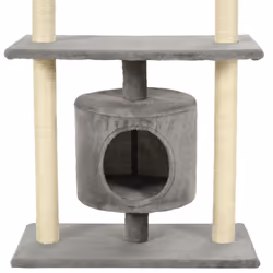 vidaXL Cat Tree with Sisal Scratching Posts 95cm Grey Kitten Playhouse Tower - Additional view 5