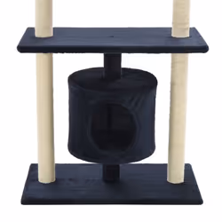 vidaXL Cat Tree with Sisal Scratching Posts 95cm Dark Blue Kitten Playhouse - Additional view 5